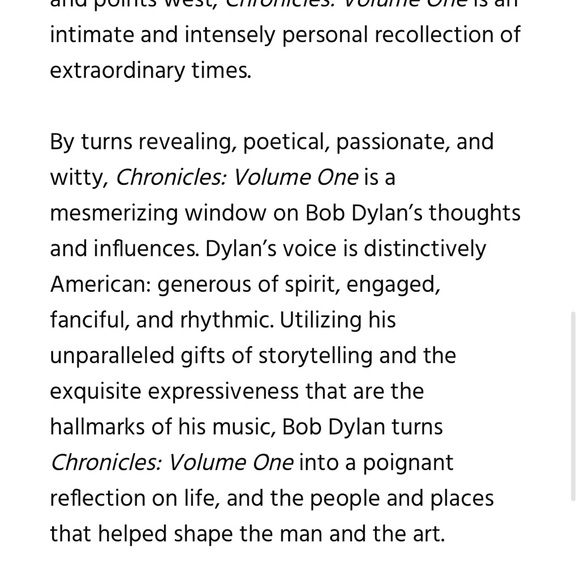 Bob Dylan; Chronicles Vol 1 - Picture 5 of 7